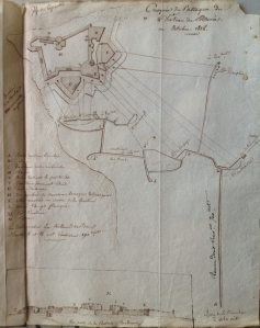 Plan of siege of the Castle of the Morea by Col. Antoine-Charles_Felix Hecquet