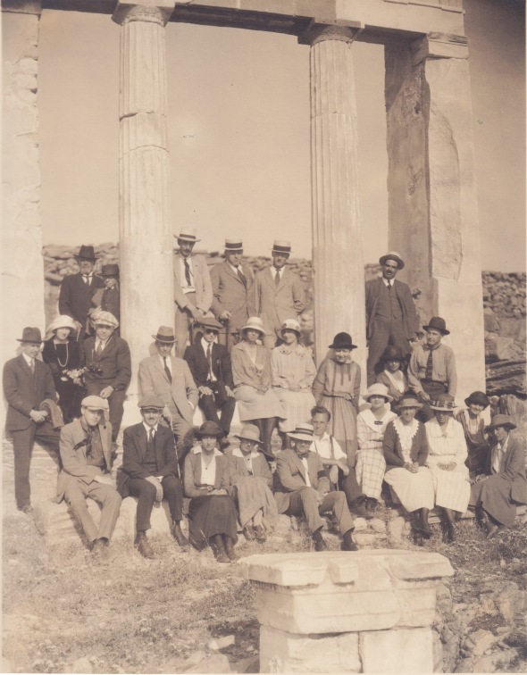 The passengers of Zion at Delos, 1923 (ASCSA Archives, Carl W. Blegen Papers)